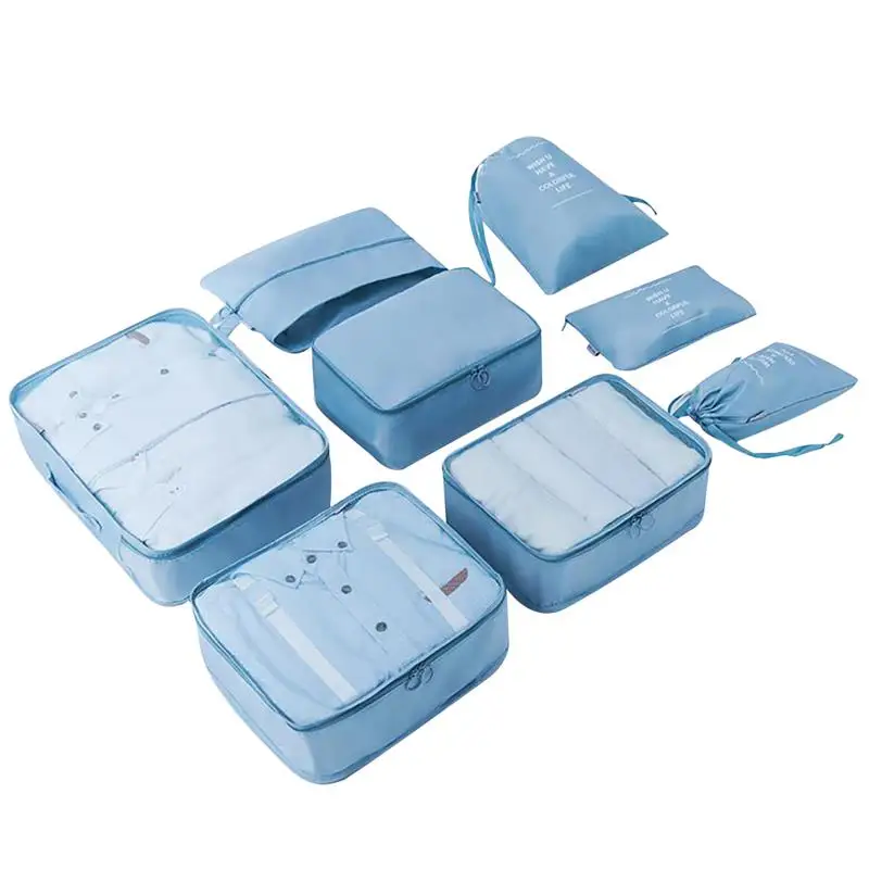 

8PCS Portable Packing Cube Travel Packing Organizer Fashion Printing Waterproof Travel Storage Bag Cosmetic Bags Clothes Storage