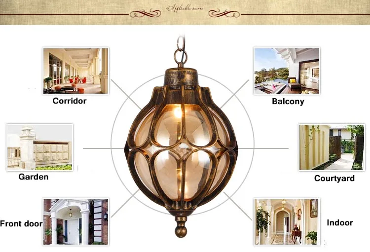 Lustres de Vidro ao ar Livre à Prova Loft Industrial Vintage Dwaterproof Água Vinha Villa Jardim Varanda Hall Europa Estilo Iluminação Pingente 13 waterproof outdoor lighting