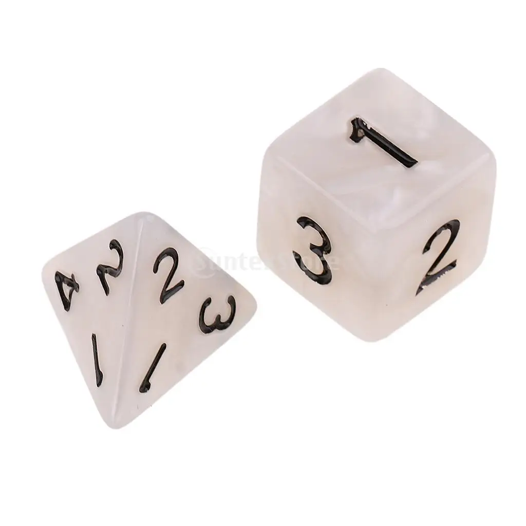 7x Acrylic Polyhedral Dice D4-D20 Dice for MTG TRPG Party Roleplay Game Toys