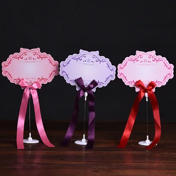 

10pcs/lot Colorful Wedding Table Number Cards With Ribbon Table Stand Number Card Memo Clip