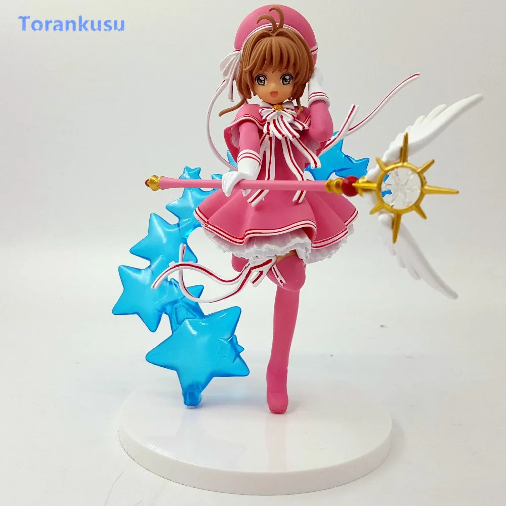 Sakura Card Captor Action Figure Cardcaptor Magic Girl Sakura PVC Figure Toy 180mm Anime Sakura Collectible Model Doll