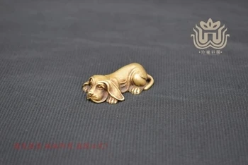 

ANTIQUE SOLID BRASS coin dog pendant pendant key chain