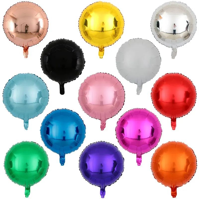 

kuchang 10pcs/lot 18inch Round Shape Foil Balloons Aluminum Balloon Wedding Brithday Party Decoration