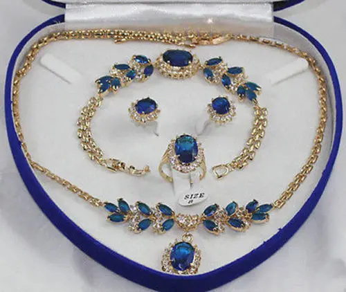 

HOT SELL - Beautiful blue jade bracelet earring ring necklace pendant(No box)AA4 NEW -Top quality free shipping