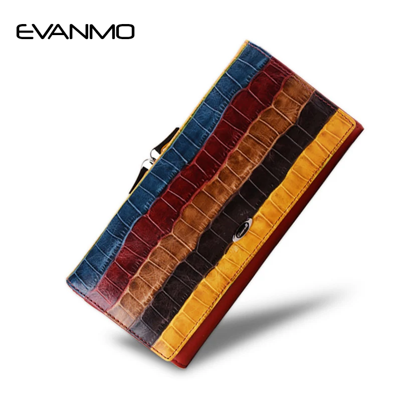 

Fashion Leather Women Wallet 2017 New First Layer of Leather Long Style Dollar Bag Famous Brand Lady Wallet Female Purse Cartera