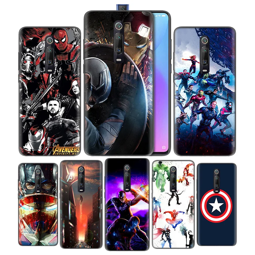 

Silicone Case for Xiaomi Redmi K20 Pro K20Pro Mi 9T RedmiK20 9 Shell Cell Moblie Phone Avenger Captain America Iron