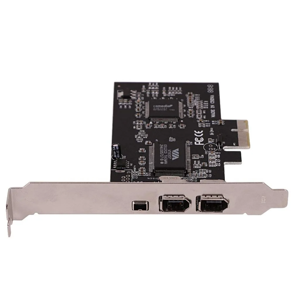 Goedkoop PCIe 3 Poorten 1394A Firewire Uitbreidingskaart PCI Express naar IEEE 1394 Adapter Controller 2x6 Pin En 1x4 Pin Voor Desktop PC