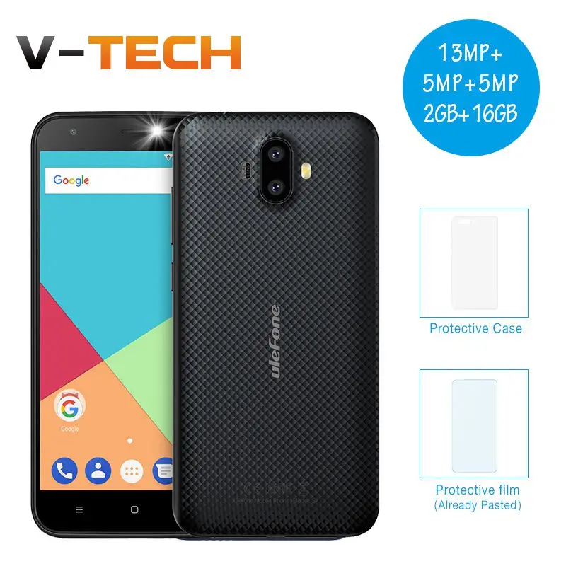 Ulefone S7 Pro 3G Smartphone 13MP Dual Rear Cameras Smartphone MTK6580 Quad Core 2GB RAM 16GB