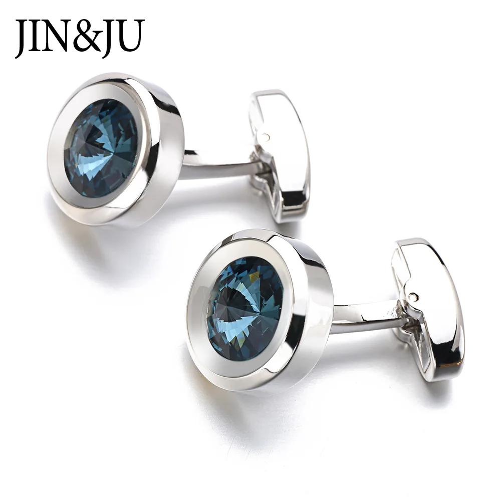Запонки JIN & JU мужские с фианитом ювелирные украшения для рубашек свадебные