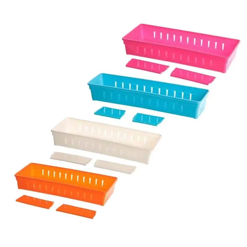 

OUNONA 8pcs Drawer Basket 3 Grid Free Separation Narrow Plastic Debris Basket for Office