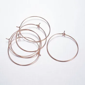 

50 pcs Fashion Brass Rose Gold Round Big Hoop Earrings for women DIY jewellery making supplies Accessories sieraden makenF80