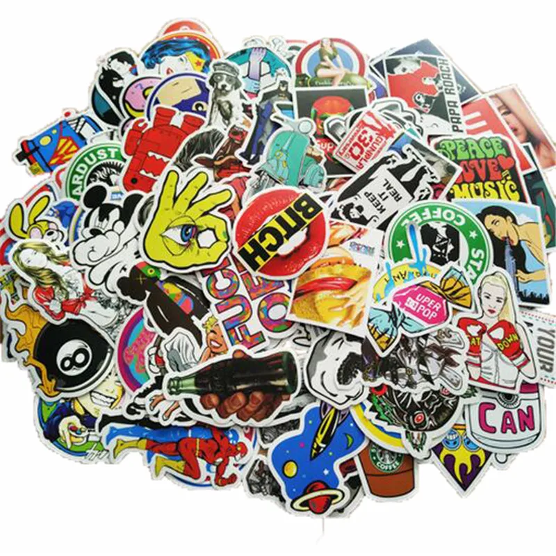 New 200Pcs No Repeats DIY Graffiti Sticker Bomb Decal Car Motorcycle Suitcase Laptop Covers Stickers Bomb Accessories Kids Toys