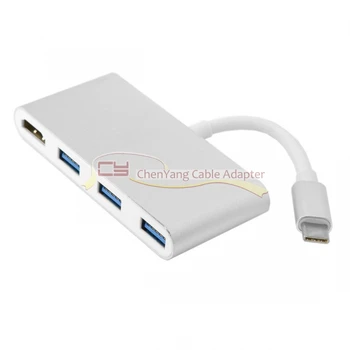 

CY USB 3.1 Type C to HDMI HDTV 4K 30HZ & 3 Ports USB HUB OTG Adapter for Laptop & Mac
