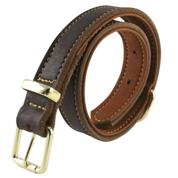 

Double Thicken Genuine Leather Dog Necklace Strong Pet Collars with Alloy Buckle For Medium Large Dogs Husky Golden Retriever