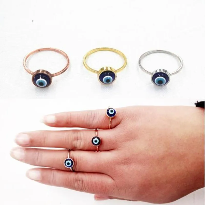 fashionable woman ring the Turkish blue eyes eye of the demons to ward off bad luck lucky insulation Contracted ring
