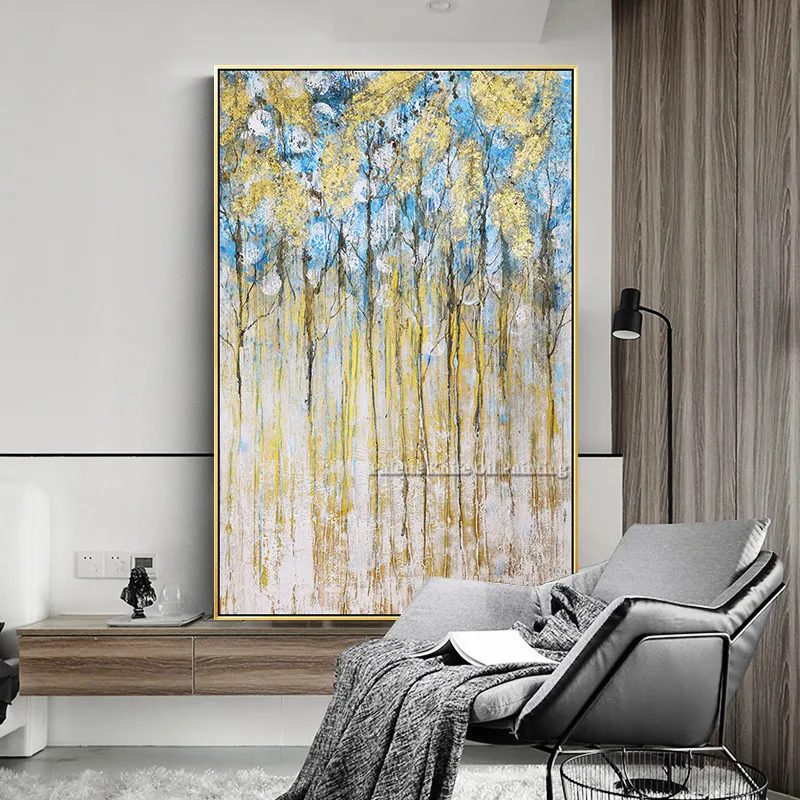 Hand-painted modern abstract Gold tree oil painting on canvas wall Art pictures for living room cuadros decoracion Hand-painted modern abstract Gold tree oil painting on canvas wall Art pictures for living room cuadros decoracion