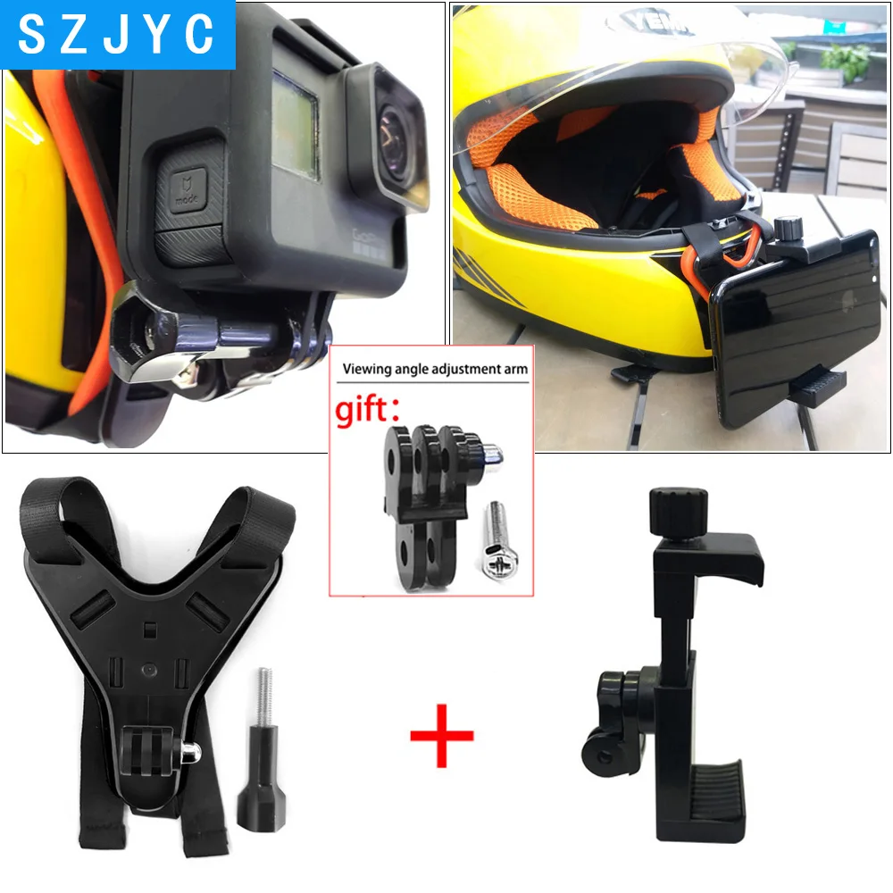 

JYC Full Face Helmet Chin Mount Holder for GoPro Hero 7 SJCAM Motorcycle Helmet Chin Stand for Gopro 6/5 Camera Accessory