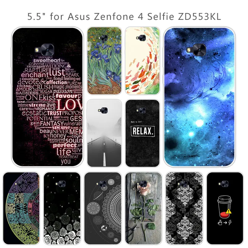 Для Asus Zenfone 4 Selfie ZD553KL Силиконовые ТПУ чехлы для телефонов DIY роскошные Fundas