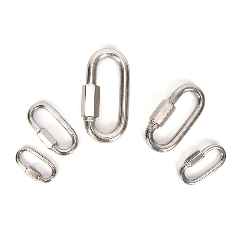 Stainless Steel Climbing Safety Buckle Mountaineering Screw Lock Gear Carabiner Quick Links Snap Hook 5 Sizes | Спорт и развлечения