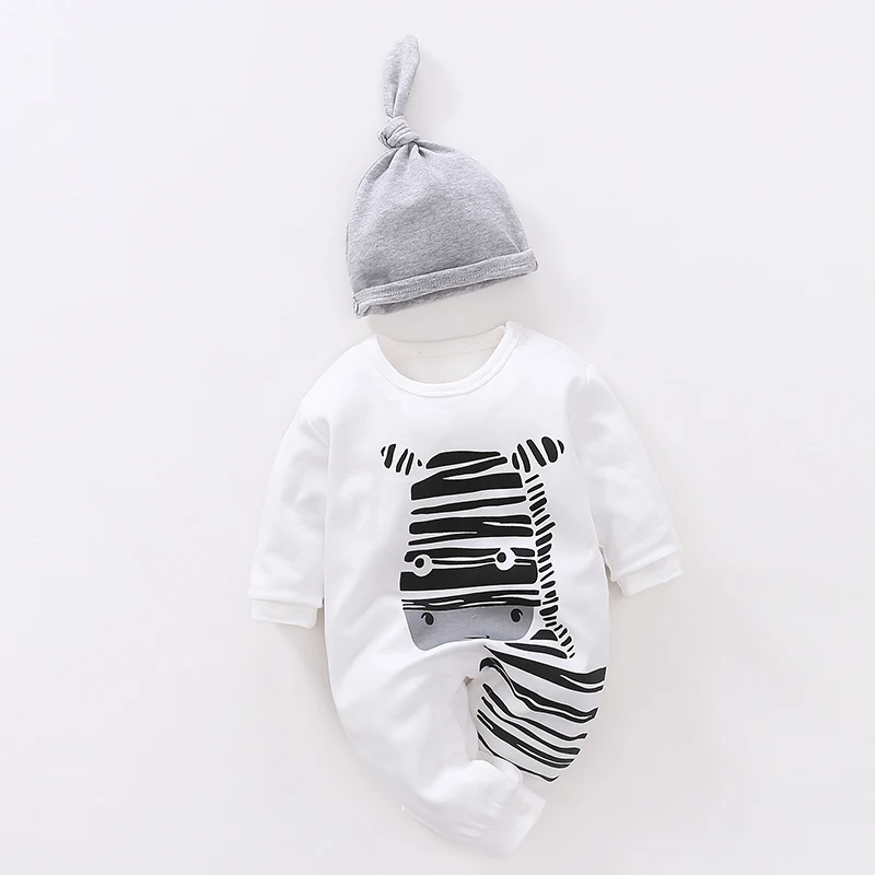 

YiErYing Newborn Clothes Sets 100% Cotton Long Sleeve Cartoon pattern 2Pcs Hat+Romper For Baby Infant & Toddler Jumpsuits Suits