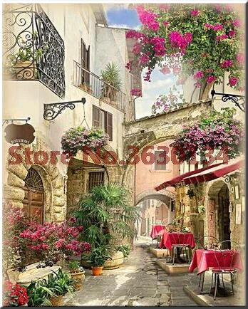

Full Resin Rhinestone Painting Home Decor 5D Diamond Painting Street landscape Cross Stitch Pattern Diamond Embroidery