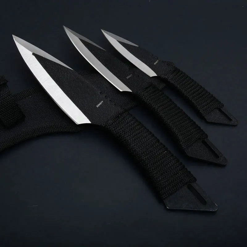 3pcs throw Tactical Fixed Blade Pocket Knife Survival Outdoor Hunting EDC Tools (3)