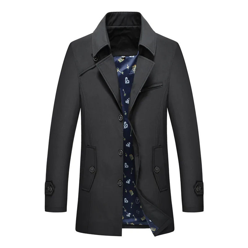 

New Arrival Fashion Spring And Autumn Windswear Men Casual Turn-down Collar Men Trench Coat Plus Size M-7XL 8XL 9XL