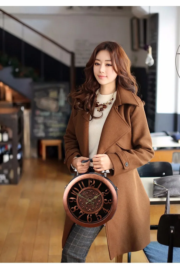Женская круглая винтажная работоспособная сумка в виде часов, настоящая сигнализация, машина времени, креативная Наплечная уличная мода, сумки через плечо