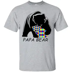 Новые 2018 Мода странные вещи Для мужчин Harajuku Забавный аутизма Awairness Papa Bear Для мужчин унисекс футболка с длинными рукавами футболки