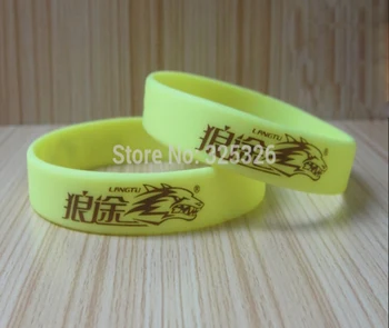 

50PCS/Lot Customized Logo Rubber Silicone Wristband For Gifts