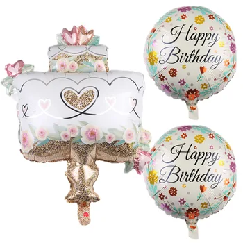 

New 1pcs/lot Birthday Cake 18 inch Balloons Happy Birthday Party Decoration Balloons High Quality