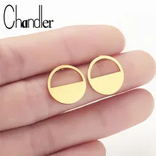 Chandler полукруг серьги женские модные ювелирные изделия из нержавеющей стали с геометрическим Oorringen минималистичные круглые модные серьги Bronics