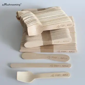 

x100 Laser Engraved Party Decoration Flat Ice Cream Stick bow tie sticks flat ice cream spoons baby shower customized font text