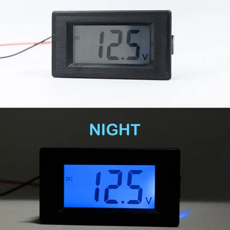 Цифровой вольтметр постоянного тока 4-30 в 0-100 в 2/3 линия цифровой измеритель напряжения Синий ЖК-дисплей с подсветкой панель монитор метр