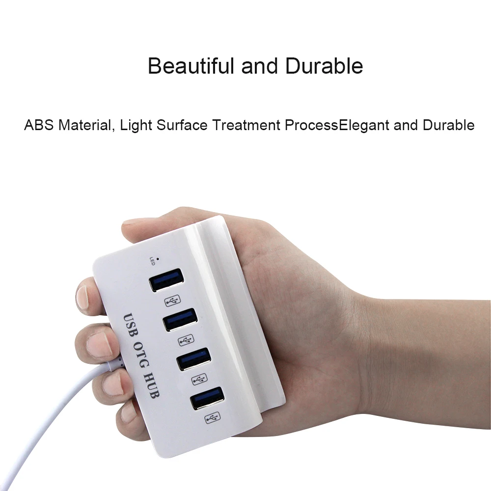 CHUYI USB Hub 3.0 4-port USB3.0 High-speed Splitter Adapter With DC 5V / 2A Power Supply Port For Laptop PC Phone Note