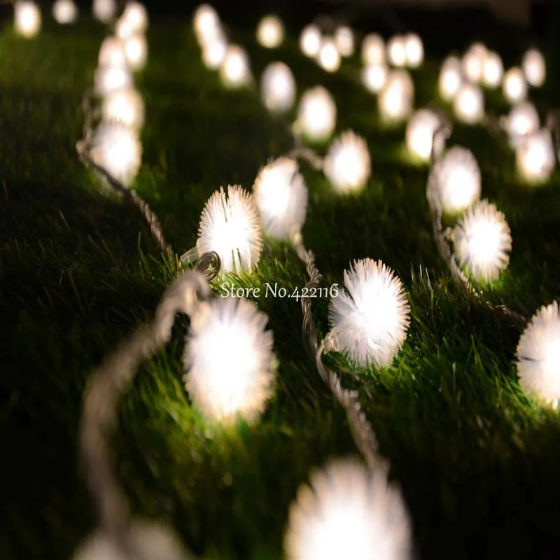 3 M Diente De m León batería LED cadena iluminación Luces De Natal boda Luces De hadas Luces De Navidad Edelweiss exterior Navidad Luz