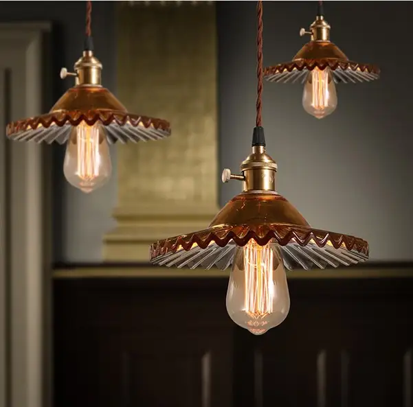 Nordic Loft Style Iron Glass Edison Pendant Light Fixtures For