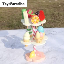Имитация клубники мороженое/горячий горшок/торт ко дню рождения деревянные игрушки для детей ролевые игры детские Косплей Кухонные Игрушки образовательный подарок