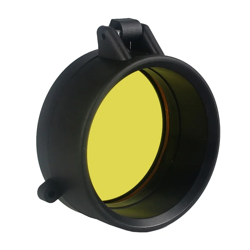 30-69MM Transparent Rifle Scope Lens Cover Flip Up Quick Spring Protection Cap Yellow Objective Lense Lid 37-73 (17)