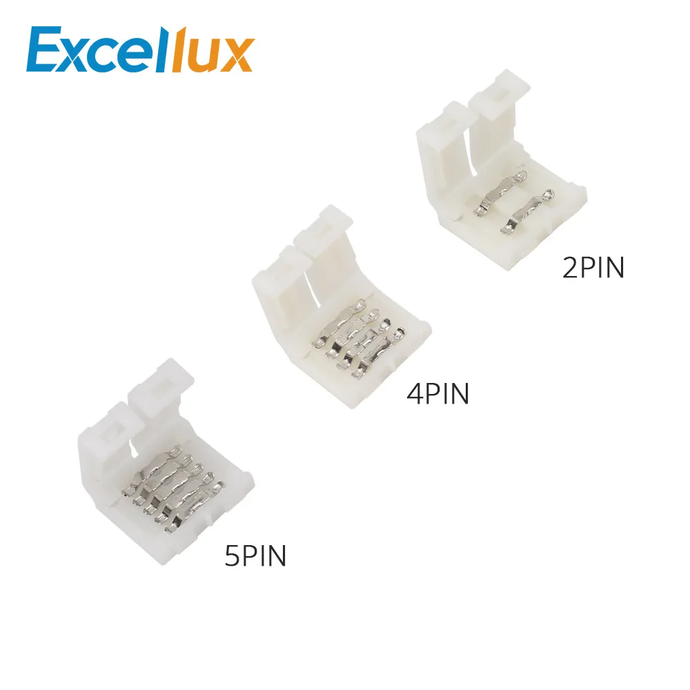 

5pcs LED Strip Connectors 2pin 8mm / 2pin 10mm / 4pin 10mm / 5pin 10mm Free Welding Connector For 5050/3528/5630 SMD LED Strip