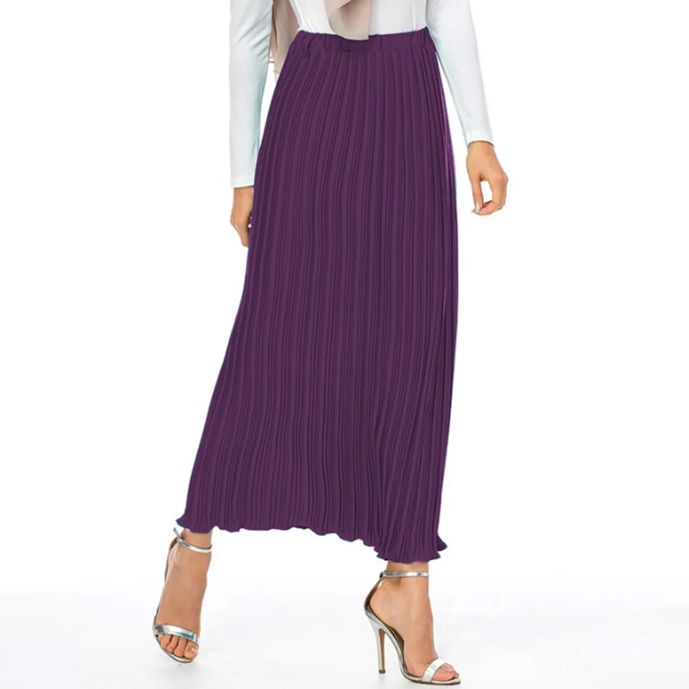 Мусульманская юбка женская черная с высокой талией Повседневная плиссированная длинная Макси облегающая юбка до щиколотки юбка-карандаш Стретч Исламская одежда