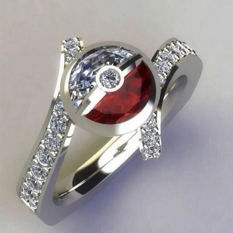 

Unique Fairy Ball Ring 925 Sterling silver Filled AAAAA CZ Promise Wedding Band Rings for Women Bridal Finger Party Jewelry Gift