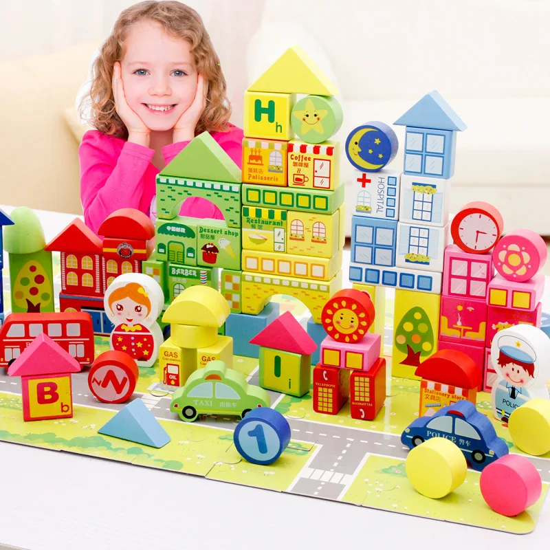 

1Set Building Blocks Toys Education 160PCS City Traffic Enlightenment Blocks Young Children Early Educational Toys