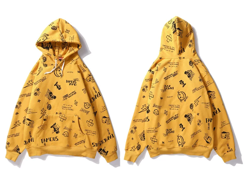 Graffiti Pullover Fleece Hoodies 7