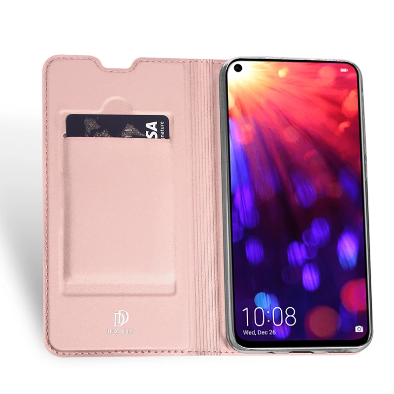 Люксовый Телефон чехол для телефона huawei HONOR V20 из кожи с магнитной откидной