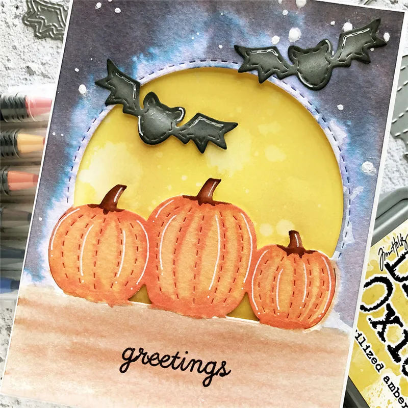 

InLoveArts 5PCS Halloween Pumpkin Metal Cutting Dies Craft Card Embossing Stencil 89*78mm Scrapbooking 2019 New Album Craft