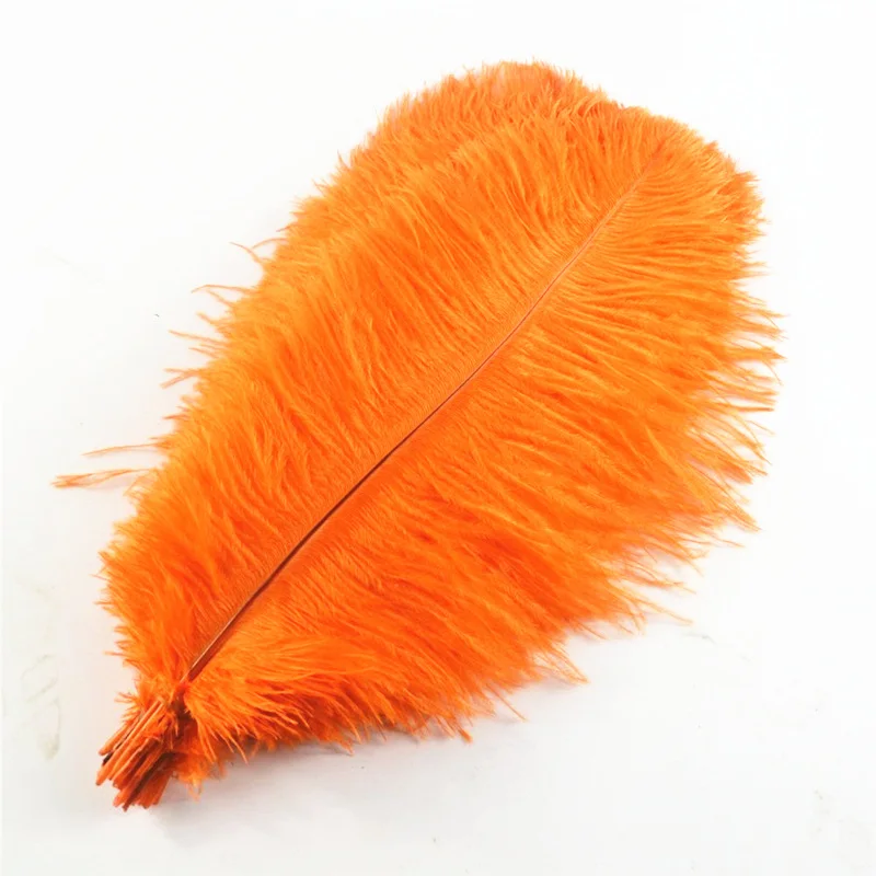 10 шт. 16-18 дюймов 40-45 см красивые дешевые цветные перья страуса для рукоделия белые черные перья Свадебные украшения - Цвет: Orange