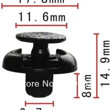 100 шт крыло лайнер Push-type фиксатор для Land Cruiser для RAV 4 1998-On 53879-60010 застежка для автомобиля зажимы