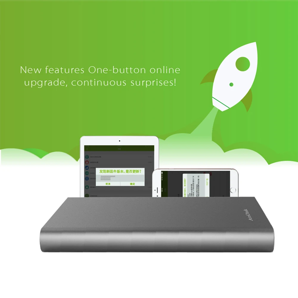 

Airdisk T2 Family Smart Network Cloud Storage 2.5inch Mobile network hard disk USB3.1 Remotely Mobile Hard Disk Box(NOT HDD)