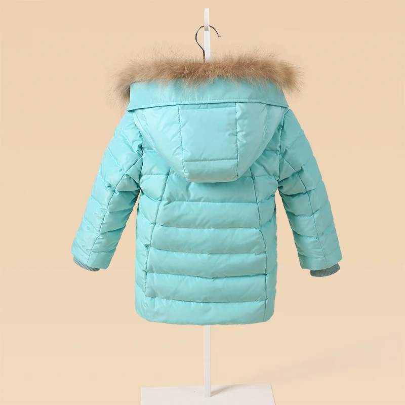 OLEKID/ г. Зимнее пальто для девочек теплый пуховик с меховым воротником для девочек, От 2 до 7 лет Детская парка для маленьких девочек верхняя одежда для маленьких девочек, зимний комбинезон